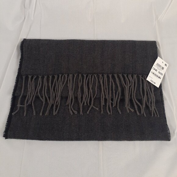 Style & Co. Grey Herringbone Winter Scarf - Picture 3 of 3